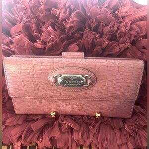 GUCCI leather long wallet